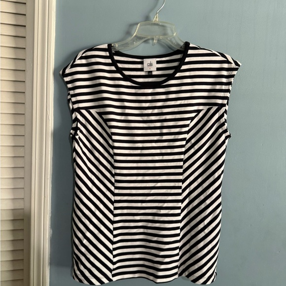 CAbi Tops - CAbi Black and White Striped Knit Top
